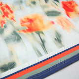 Ruched flower print contrast mini skirt
