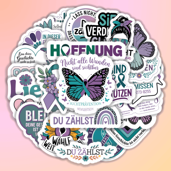 25 Stück Aufkleber mit inspirierenden Sprüchen