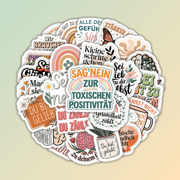 25 Stück Selbstfürsorge- und Mental-Health-Aufkleber