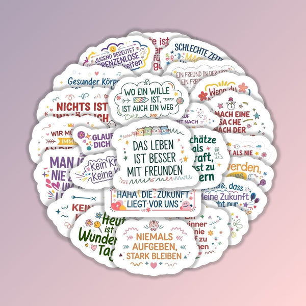 25 Stück Aufkleber mit inspirierenden Sprüchen