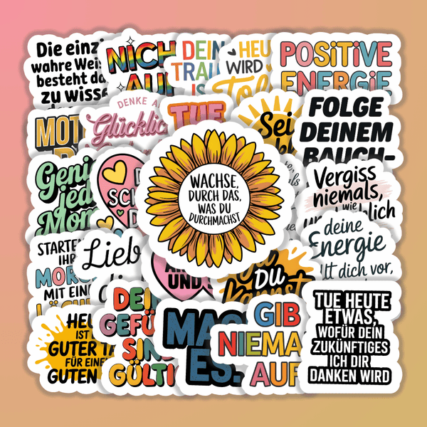 25 Aufkleber mit inspirierenden Sprüchen