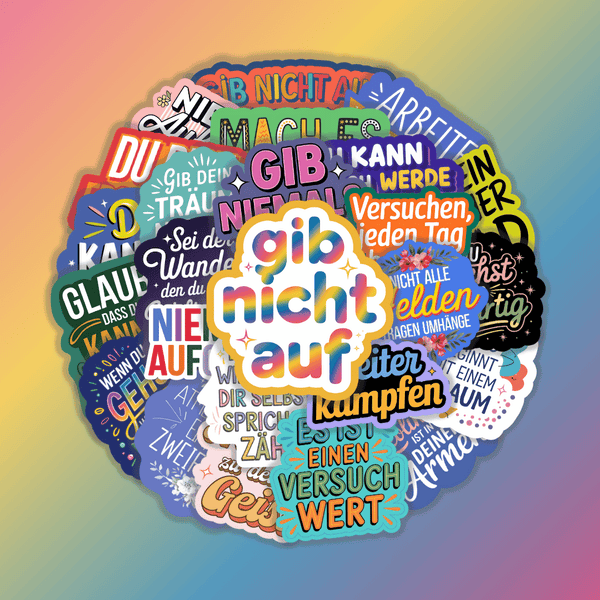 25 Stück Aufkleber mit inspirierenden Sprüchen
