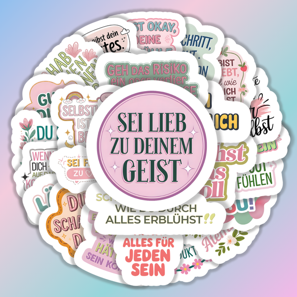 25 Stück Aufkleber mit positiver Energie und inspirierenden Sprüchen