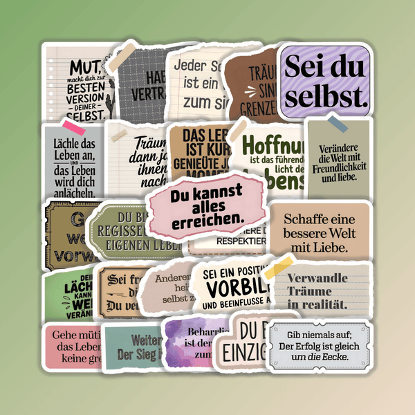 25 Stück Aufkleber mit inspirierenden Sprüchen