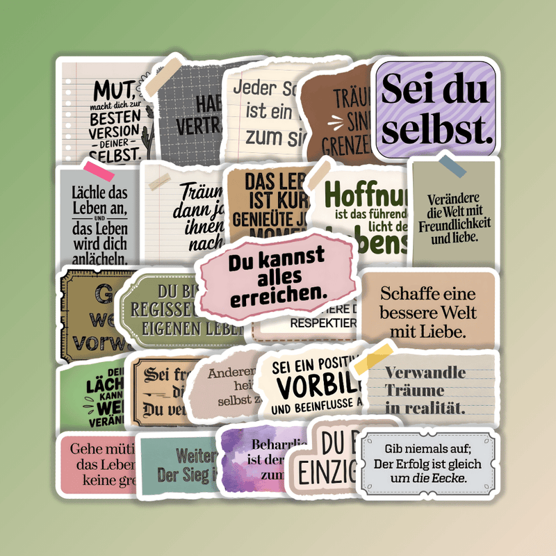 25 Stück Aufkleber mit inspirierenden Sprüchen