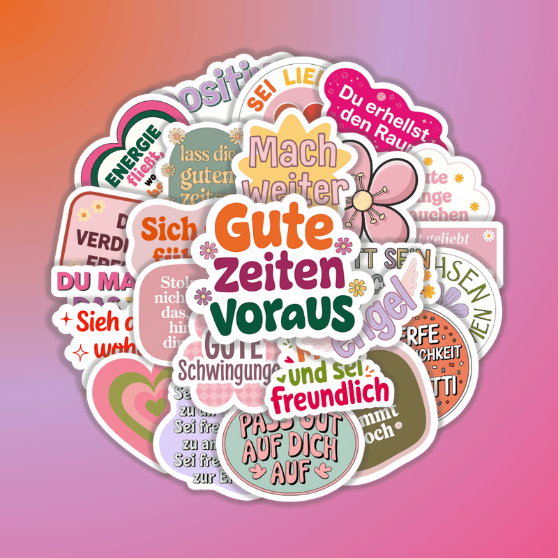 25 Stück Aufkleber mit inspirierenden Sprüchen