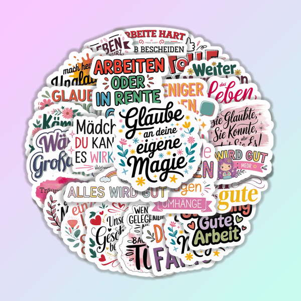 25 Stück Aufkleber mit inspirierenden Sprüchen