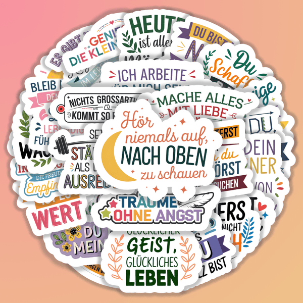 25 Stück Aufkleber mit inspirierenden Sprüchen
