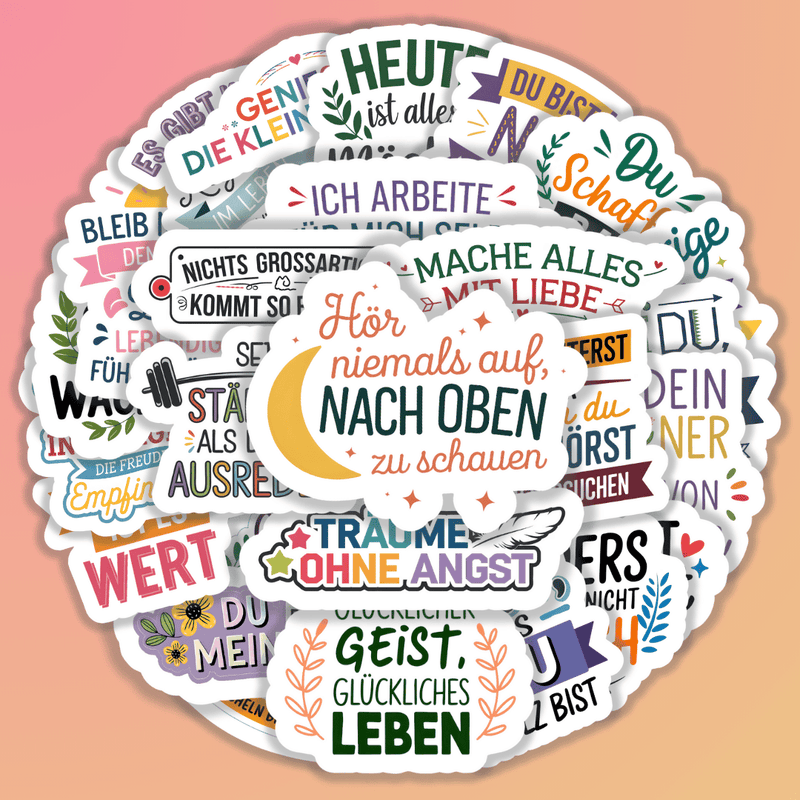 25 Stück Aufkleber mit inspirierenden Sprüchen