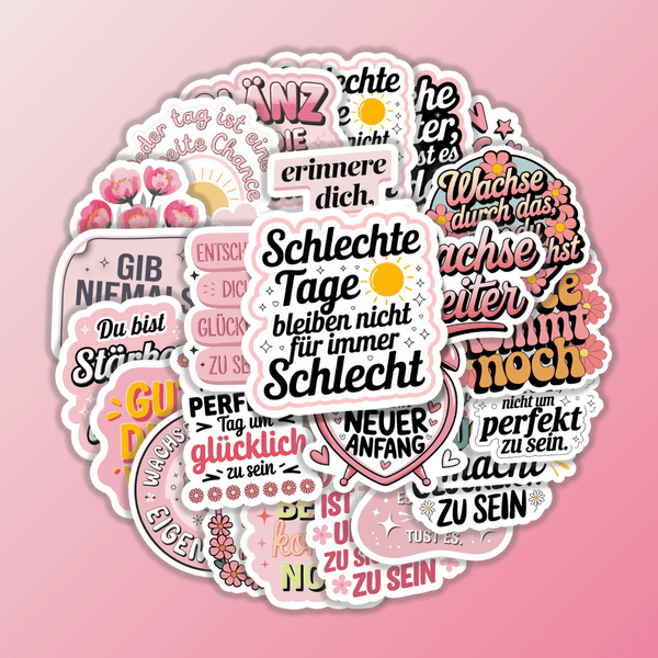 25 Stück rosa Motivationsaufkleber im niedlichen Stil