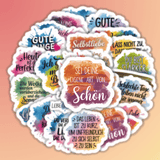 25 Stück Aquarell-Aufkleber mit Motivationssprüchen