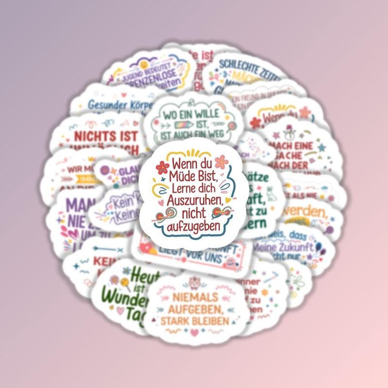 25 Stück Aufkleber mit inspirierenden Sprüchen
