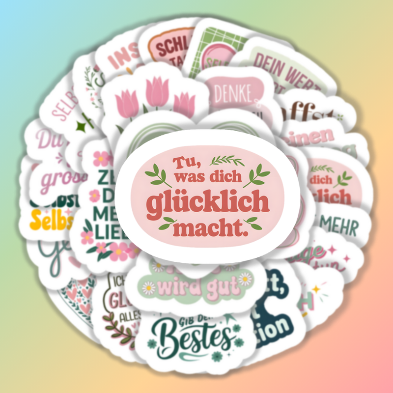 25 Stück Aufkleber mit inspirierenden Sprüchen