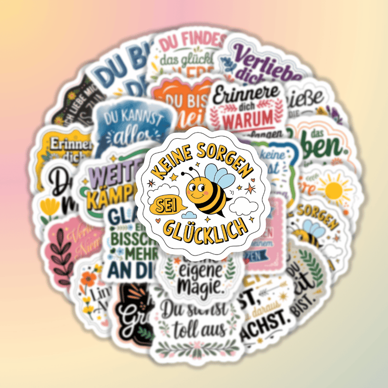 25 Stück Aufkleber mit inspirierenden Sprüchen