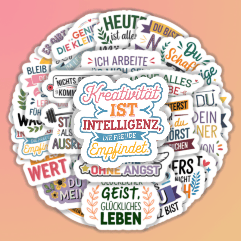 25 Stück Aufkleber mit inspirierenden Sprüchen