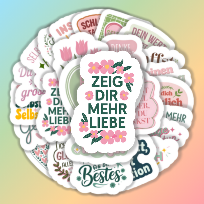 25 Stück Aufkleber mit inspirierenden Sprüchen