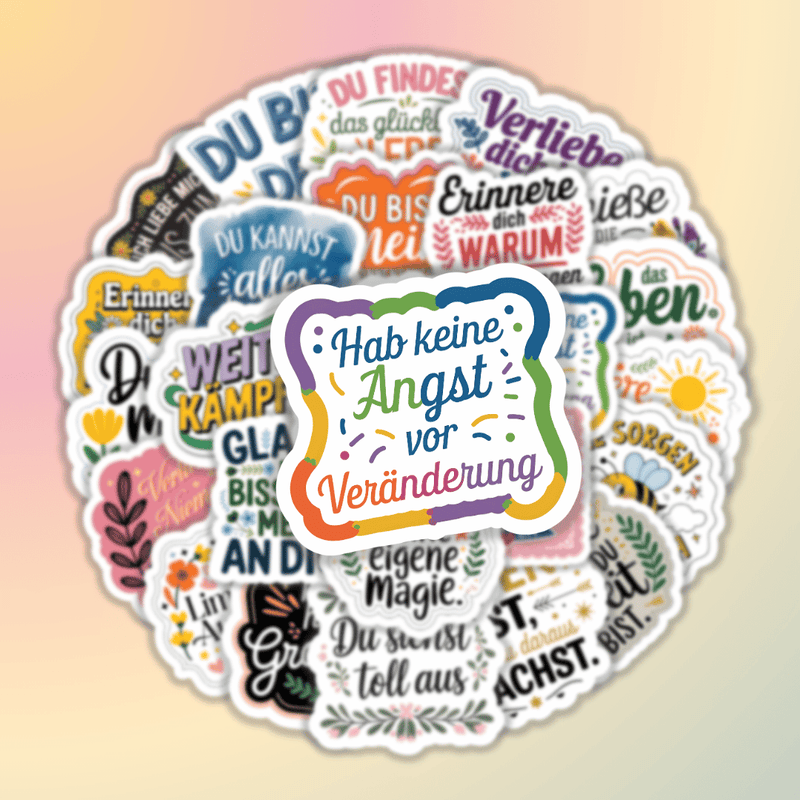 25 Stück Aufkleber mit inspirierenden Sprüchen