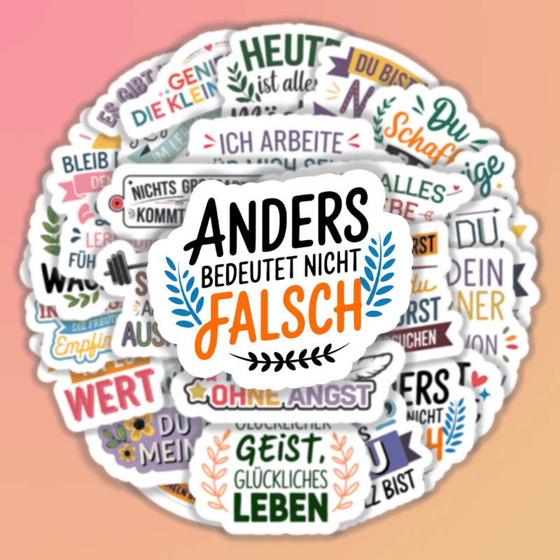 25 Stück Aufkleber mit inspirierenden Sprüchen