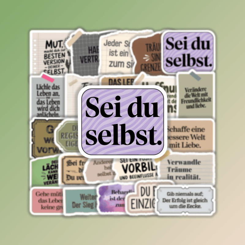 25 Stück Aufkleber mit inspirierenden Sprüchen