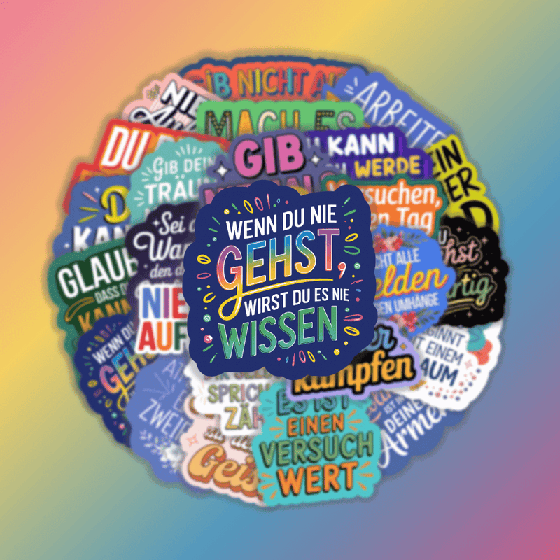 25 Stück Aufkleber mit inspirierenden Sprüchen