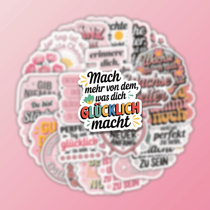 25 Stück rosa Motivationsaufkleber im niedlichen Stil