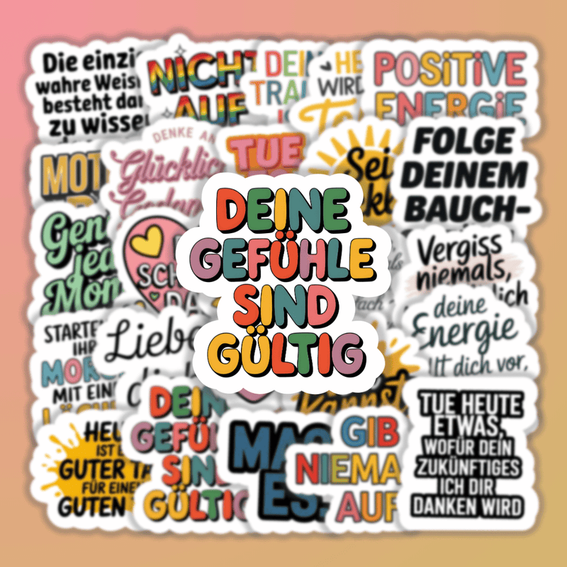 25 Aufkleber mit inspirierenden Sprüchen