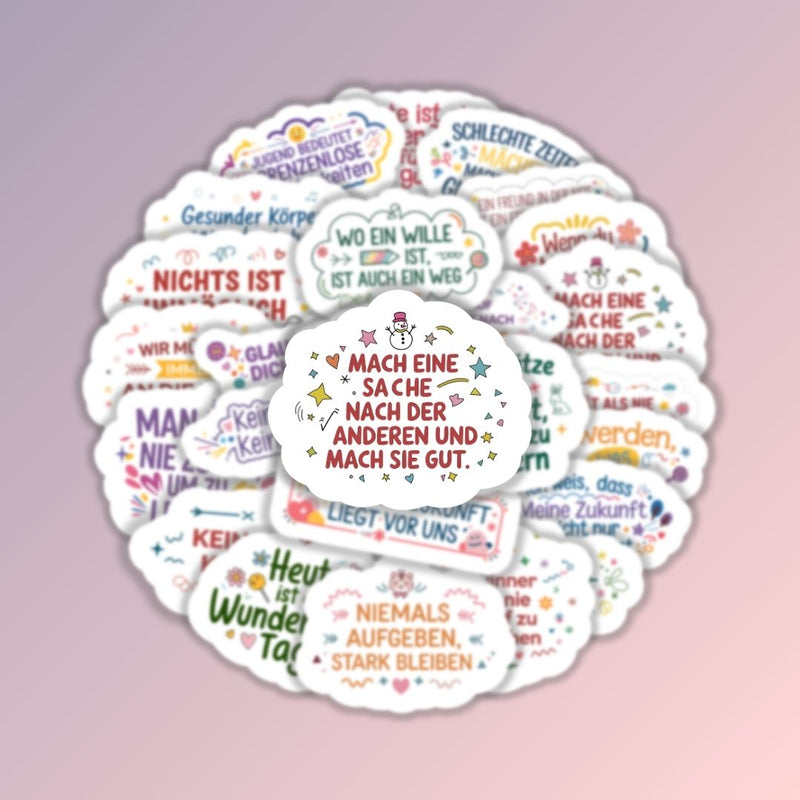 25 Stück Aufkleber mit inspirierenden Sprüchen