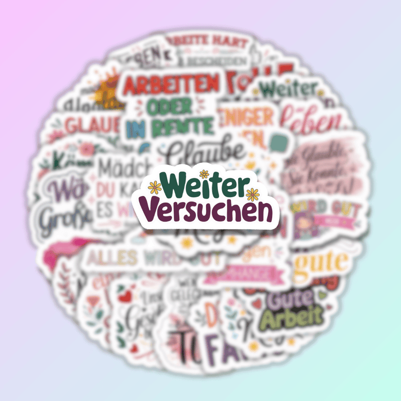 25 Stück Aufkleber mit inspirierenden Sprüchen