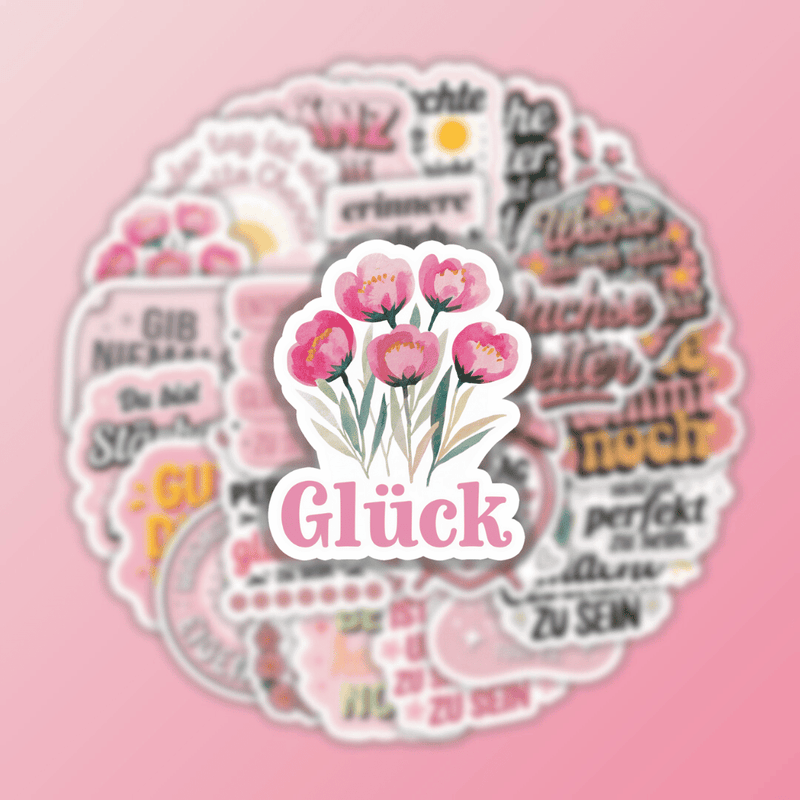 25 Stück rosa Motivationsaufkleber im niedlichen Stil
