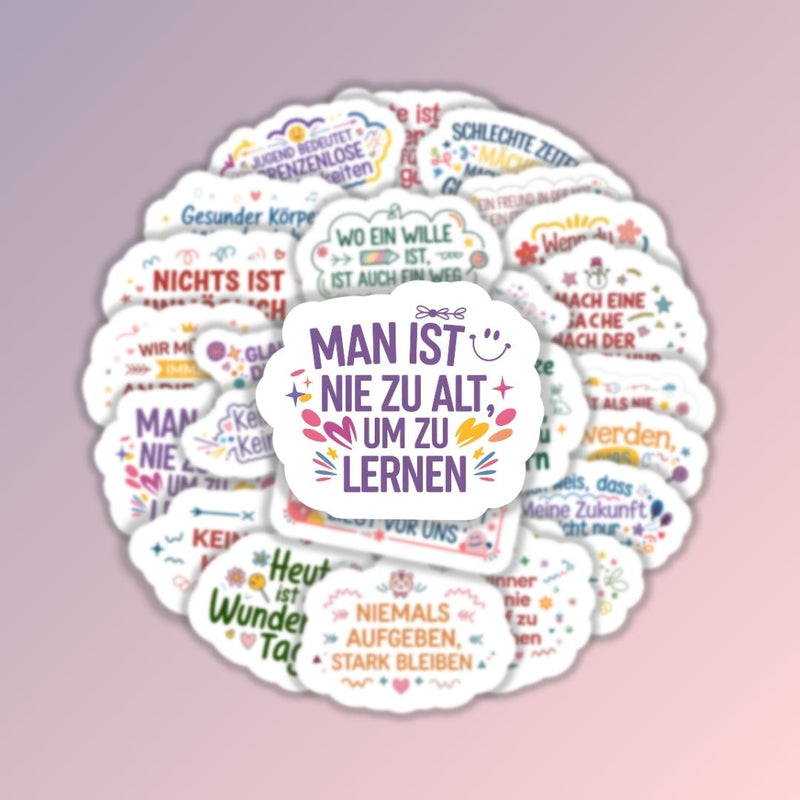 25 Stück Aufkleber mit inspirierenden Sprüchen