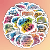 25 Stück Aquarell-Aufkleber mit Motivationssprüchen