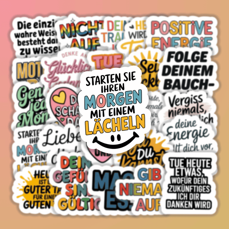 25 Aufkleber mit inspirierenden Sprüchen