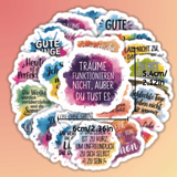 25 Stück Aquarell-Aufkleber mit Motivationssprüchen