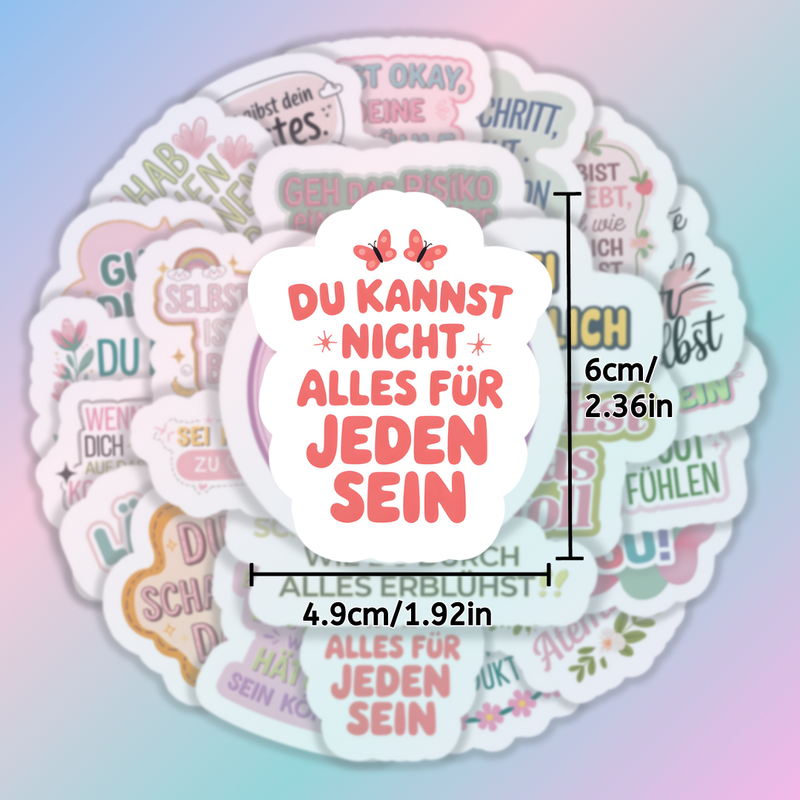 25 Stück Aufkleber mit positiver Energie und inspirierenden Sprüchen