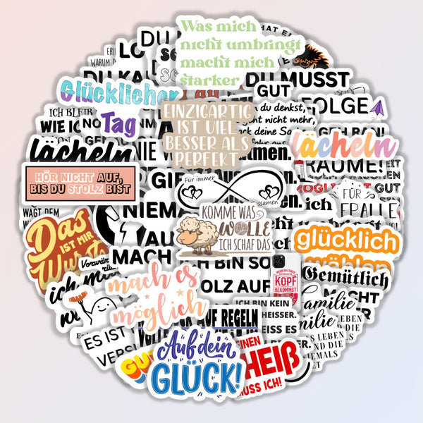 50 Stück Aufkleber mit sarkastisch-humorvollem Thema