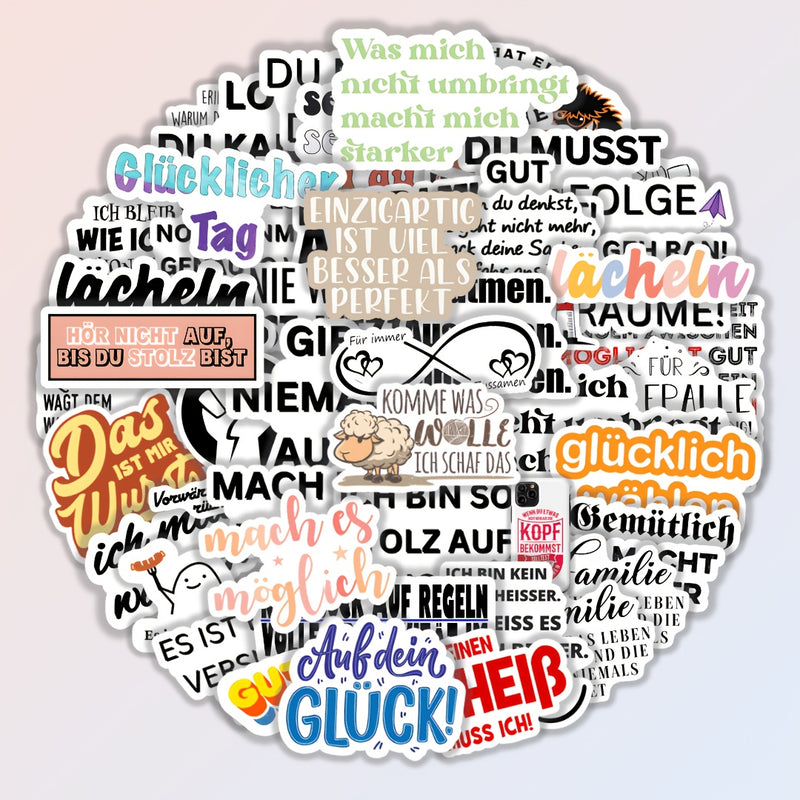 50 Stück Aufkleber mit sarkastisch-humorvollem Thema
