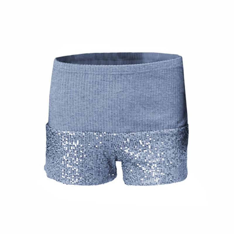 Pantalon court taille basse texturé à patchwork pailleté 