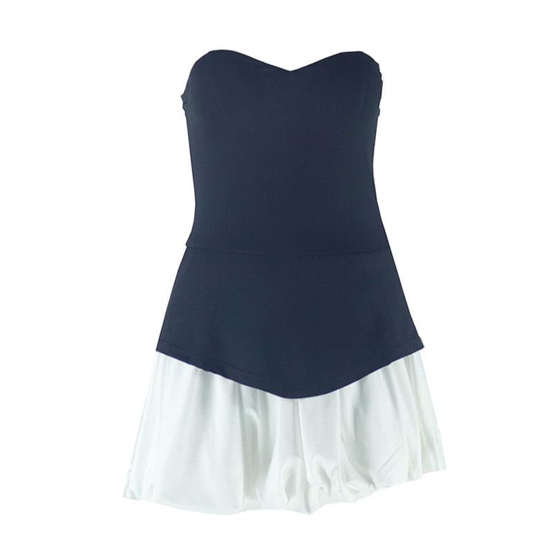 Vestido mini de tubo con espalda descubierta y diseño de patchwork con cuello de corazón 