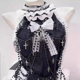 Ensemble mini-jupe froncée à volants et perles avec nœud papillon 