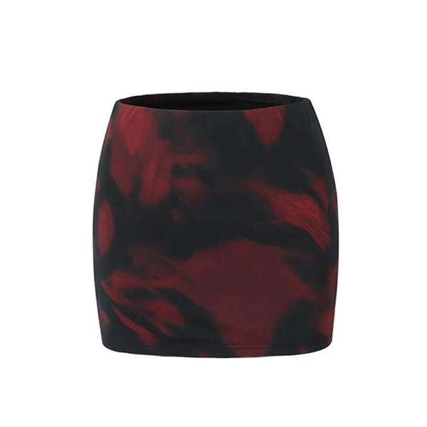 Minifalda en contraste con corte A y estampado de malla 