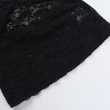Hollow out lace cap sleeve v neck solid top