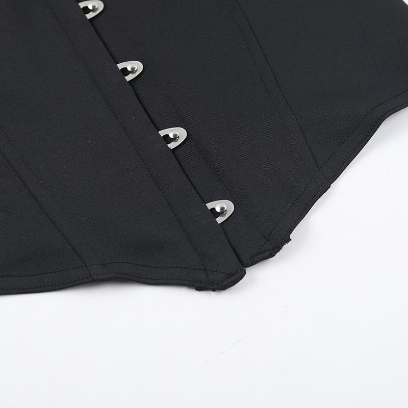 Haut caraco uni à boutons et col en V avec ourlet en dentelle 