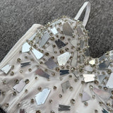 Haut camisole dos nu à boutons et col en V 