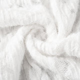 One shouler drawstring lace fluffy top
