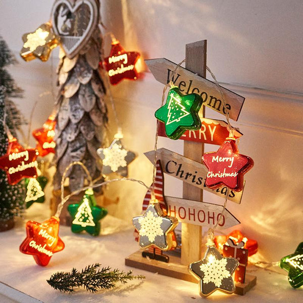 Lámpara decorativa con letras de estrellas multicolor 