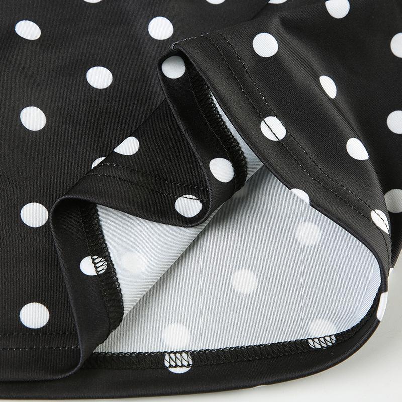 Irregular polka dot halter backless one shoulder top