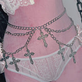 Chaîne de taille en métal avec décoration en croix