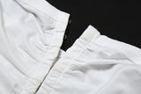 Long sleeve ruched button hollow out 2 piece top