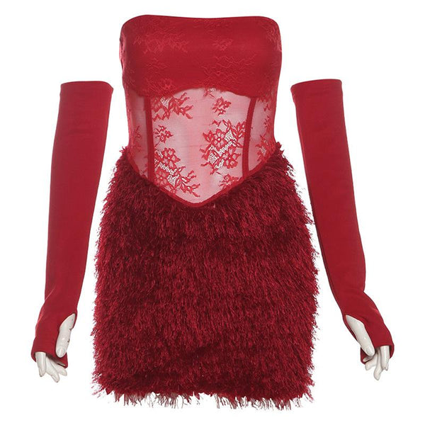 Robe mini tube dos nu à imprimé floral duveteux 