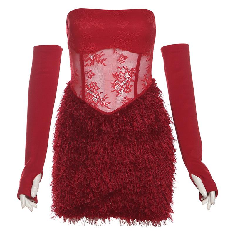 Robe mini tube dos nu à imprimé floral duveteux 
